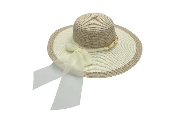Haine si accesorii Engros - Palarie de Vara pentru Dama cu Bor mare si Accesorii – Poliester 100%, Design Elegant, Calitate Superioara, 