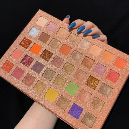 Paleta de farduri cu 40 de culori pigmentate, Roz cu sclipici,   [1]