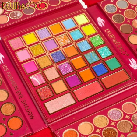 Paleta de Farduri Kevin&Coco, 105 culori, Stil Pliabil, Wednesday, Conturing, Iluminator, Blush incluse, Fara Sulfati, Pudra Compacta, 18.7 x 17.3 x 2.6 cm, 407 g, multicolor [1]