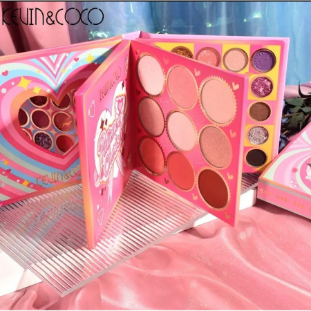 Paleta de Farduri Kevin&Coco, 59 culori, Stil Carte, 3 Straturi, Pudra Compacta, Clasic, Fara Sulfati, 14 x 14 cm, 80 g, multicolor [6]