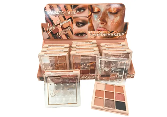 Produse pentru Fata Engros - Paleta de Farduri Romantic Color Velvet Charming – 9 Nuanțe Seducătoare pentru Un Machiaj Rafinant 
