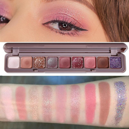 Paleta Farduri , 9 Culori, Farduri Mate si Sidefate, Rezistenta la Apa, Oglinda, 10 g,  9 x 3 x 2 cm, Valabilitate 3 Ani, Multicolor [2]