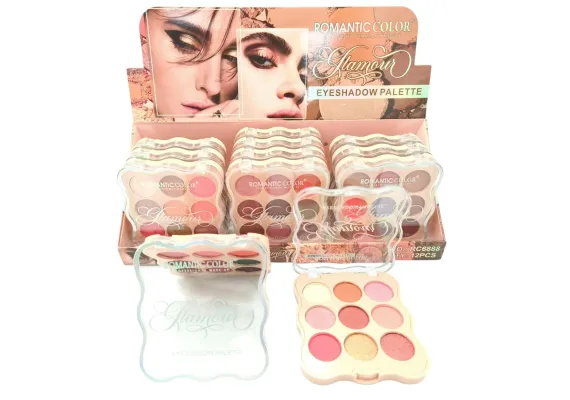Produse pentru Fata Engros - Paletă Farduri de Pleoape – Romantic Color Glamour, 9 Culori Intense și Strălucitoare 
