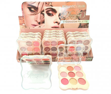 Paletă Farduri de Pleoape – Romantic Color Glamour, 9 Culori Intense și Strălucitoare  [1]