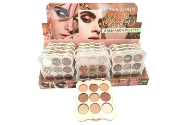 Produse pentru Fata Engros - Paletă Farduri de Pleoape – Romantic Color Glamour, 9 Culori Intense și Strălucitoare 