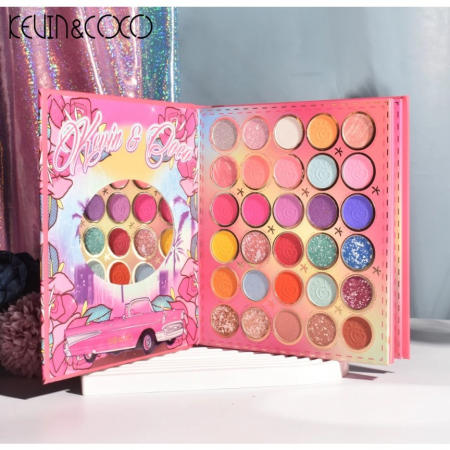 Paleta farduri Kevin&Coco, 69 nuante, blush, iluminator, conturing, deschidere tip carte, 18.6 x 16.5 cm, 97 g, multicolor, model 2 [3]