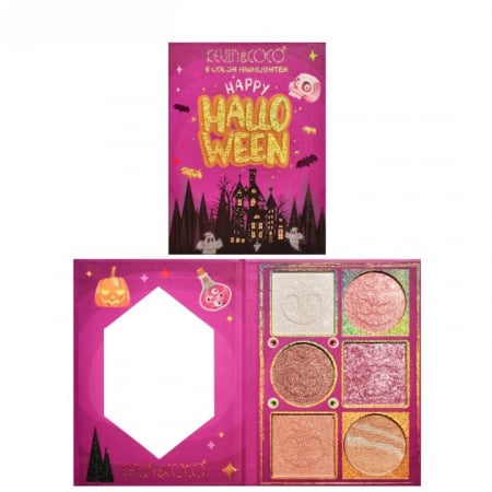 Farduri si Accesorii Engros - Paleta Iluminatoare, , 6 Nuante, Halloween, Culori Calde, Dreptunghiulara, 160g, Valabilitate 24 Luni, 17.4x11.5x1.3 cm, Varianta A, Nude-Rose