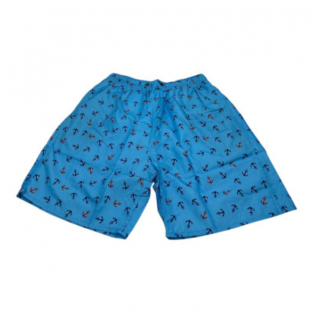 Pantaloni tip short de baie pentru barbati cu model ancora – cu buzunar, plasa interioara, 100% poliester,  [4]