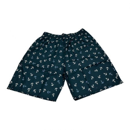 Pantaloni tip short de baie pentru barbati cu model ancora – cu buzunar, plasa interioara, 100% poliester,  [3]