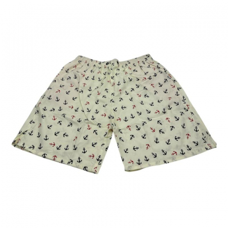 Pantaloni tip short de baie pentru barbati cu model ancora – cu buzunar, plasa interioara, 100% poliester,  [1]