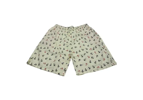Haine si accesorii Engros - Pantaloni tip short de baie pentru barbati cu model ancora – cu buzunar, plasa interioara, 100% poliester, 