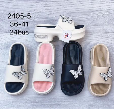 Papuci dama cu platforma si fluture stralucitor, model elegant pentru vara, marimi 36-41, perfecti pentru tinute casual si feminine,  [1]