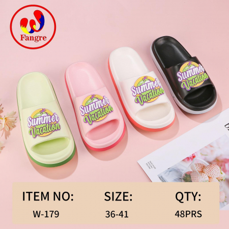 Papuci dama de vara cu imprimeu "Summer Vacation" - comozi, colorati, marimi 36-41,  [1]