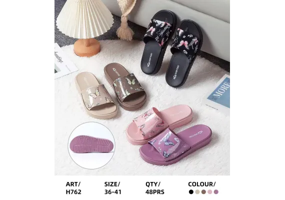 Haine si accesorii Engros - Papuci de Vară Dama, Model Confortabil și Ușor, Culori Combinate, Mărimi 36-41, 