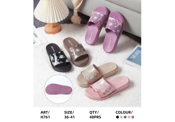 Haine si accesorii Engros - Papuci de Vară Dama, Model Confortabil și Ușor, Culori Combinate, Mărimi 36-41, 