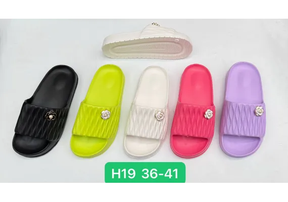 Haine si accesorii Engros - Papuci de vară pentru damă, model confortabil și ușor, culori vesele combinate, mărimi 36-41