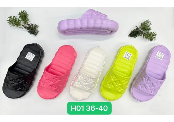 Haine si accesorii Engros - Papuci de vară pentru damă, model confortabil și ușor, culori vesele combinate, mărimi 36-41, 