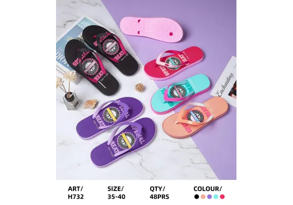 Haine si accesorii Engros - Papuci Flip-Flop Dama Marimea 35-40 – Model Confortabil de Vara, Talpa Usoara si Culori Combinate, Ideal pentru Plaja sau Casa, 