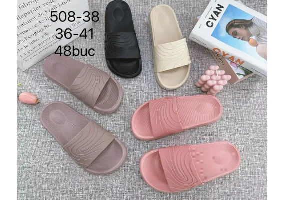 Haine si accesorii Engros - Papuci Unisex Marimi 36-41 – Bareta Texturata cu Design Modern, Talpa Moale si Culori Combinate, Ideali pentru Casa sau Dus, 