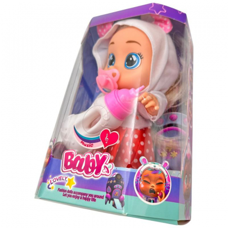 Papusa Bebelus Muzicala Cu Biberon Suzeta Si Sunete, modele combinate, Inaltime 22.5cm Jucarie Interactiva Pentru Copii,  [5]