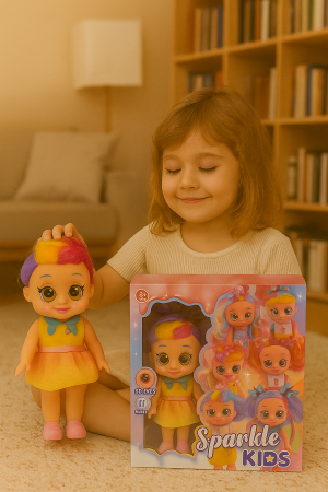 Papusa Sparkle Kids cu ochi mari SD-Eyes si functie muzicala, model colorat, 3+ ani [1]