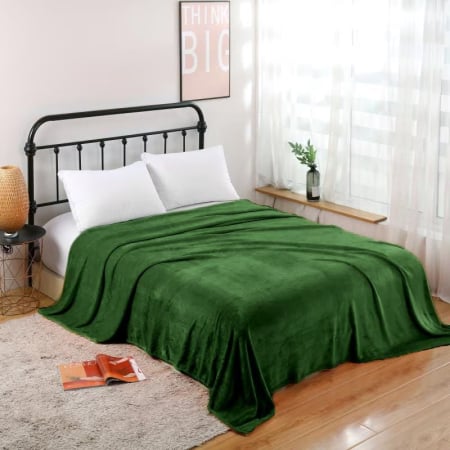 Paturi cocolino Engros - Patura Cocolino pentru Pat Dublu, UNI, 200 x 230 cm, VERDE