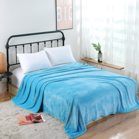 Paturi cocolino Engros - Patura Cocolino pentru Pat Dublu, UNI, 200 x 230 cm, BABY BLUE