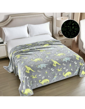 Patura COCOLINO XXL Fosforescenta 200x230 cm cu Dinozauri – Super Pufoasa si Amuzanta [2]