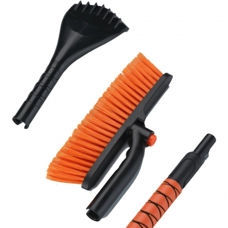 Perie de Zapada cu Racleta pentru Masina, , Multifunctionala, Rotativa, Demontabila, cu Maner Antiderapant, Telescopica, Aluminiu, Plastic, Fragmentarea Ghetii de pe Parbriz, Solutia pentru Iarna, pen [1]