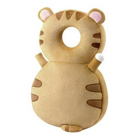 Articole pentru Casa Engros - Perna tip Rucsac pentru Protectia Capului, , Tetiera tip Tigru, pentru Bebelusi, 33x6x19 cm, 180 g, Maro