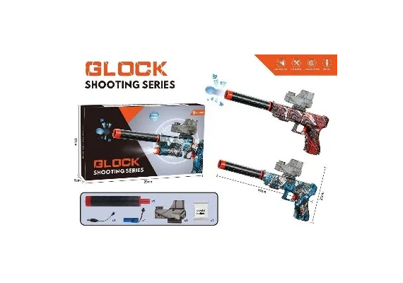 Articole pentru copii Engros - Pistol de Jucarie Glock Shooting Series cu Bile de Apa Moi si Acumulator - Design Modern 