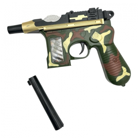 Pistol de jucarie pentru copii – din plastic, cu baterii, diverse culori, 21x15.5cm, jucarie interactiva si distractiva,  [2]