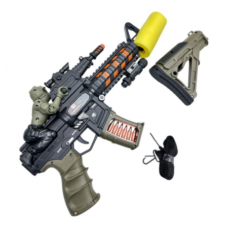 Pistol de jucarie pentru copii – pe baterii, multicolora, 19x35cm, jucarie interactiva cu lumini si sunete, din plastic rezistent,  [1]