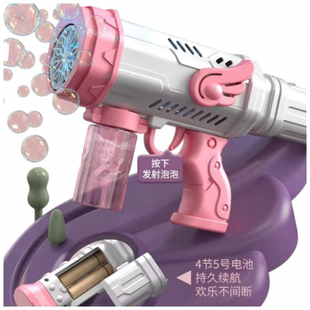 Pistol electric de facut baloane de sapun, culori combinate, cu sunet si lumina, 8 orificii, 27.5x14.5x8.5 cm, Angel Bubble Gun,  [3]