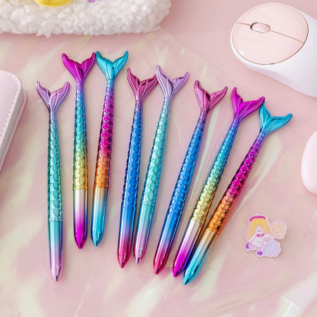 Pix cu Gel Sirena – Design Magic si Scriere Cursiva, Ideal pentru Scoala sau Cadou Creativ,  [1]