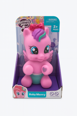 Ponei Roz Baby Merry Romantic Merry – Jucarie Pentru Copii, Figurina 21x14 cm, Model Unicorn Cu Aripi [1]