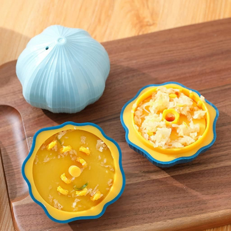Presa Manuala pentru Usturoi, , Model Usturoi, 7 x 7.5 cm, din Plastic, Albastru Deschis [2]