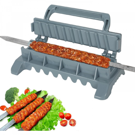 Presa pentru Carne, , pentru Kebab, cu Maner, din ABS, 29 x 7.5 x 2.6 cm, Gri [4]