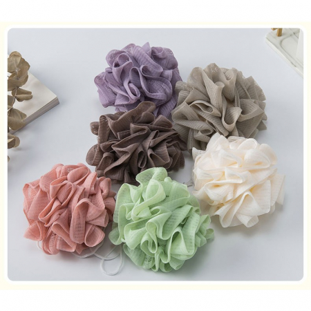 Prosop de Baie, , 2in1, cu Burete din Plasa, 17 x 17 cm, Mov [4]