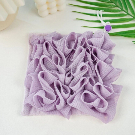 Prosop de Baie, , 2in1, cu Burete din Plasa, 17 x 17 cm, Mov [1]