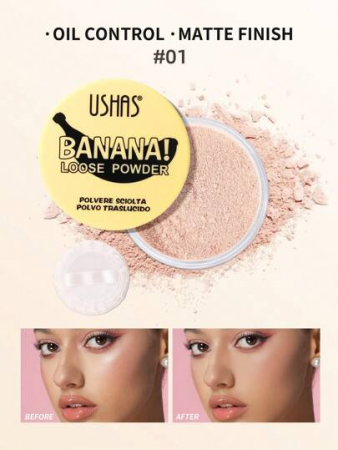 Pudră Compactă USHAS Banana Loose Powder – Fixare perfectă și finisaj mat  [1]