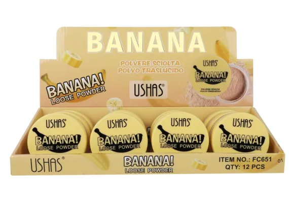 Produse pentru Fata Engros - Pudră Compactă USHAS Banana Loose Powder – Fixare perfectă și finisaj mat 