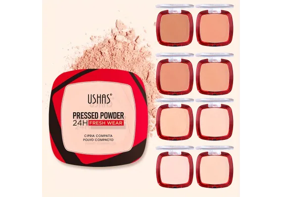 Produse pentru Fata Engros - Pudră Compactă USHAS Pressed Powder 24H Fresh Wear – Ten impecabil întreaga zi 