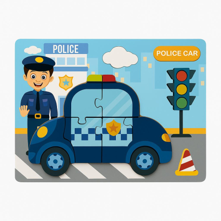 Puzzle din Lemn Educativ pentru Copii – Modele Diverse Dinozauri si Vehicule, 22x17.5cm [6]