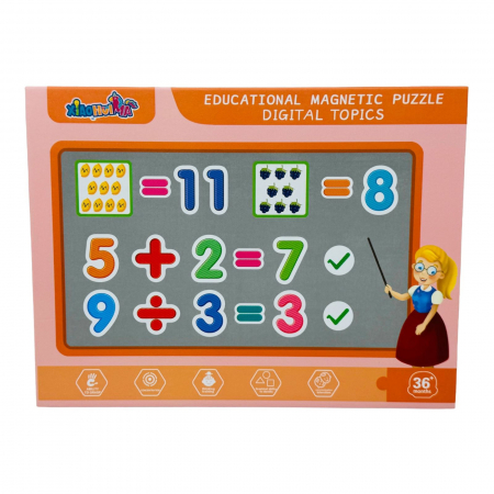 Puzzle magnetic cu tablita si activitati educative, 22×16.5×3cm, +3ani,   [3]
