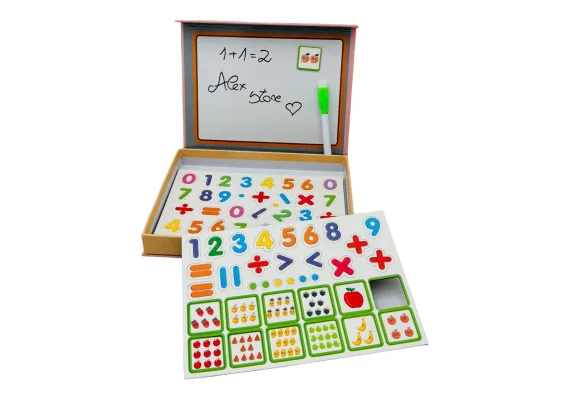 Articole pentru copii Engros - Puzzle magnetic cu tablita si activitati educative, 22×16.5×3cm, +3ani,  