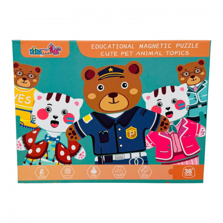 Puzzle magnetic educativ cu tablita si activitati – 22×16.5×3 cm, pentru copii +3 ani,  [2]