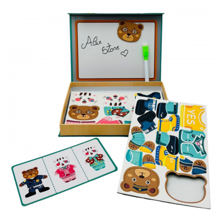 Puzzle magnetic educativ cu tablita si activitati – 22×16.5×3 cm, pentru copii +3 ani,  [1]