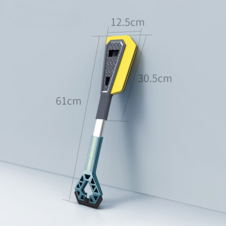 Racleta Auto pentru Zapada cu Doua Capete, , Universala, Deszapezire Masina, cu Maner, Ergonomica, Detasabila, pentru Geamuri si Caroserie, Usor de Utilizat, 61x12.5 cm, Albastru [2]