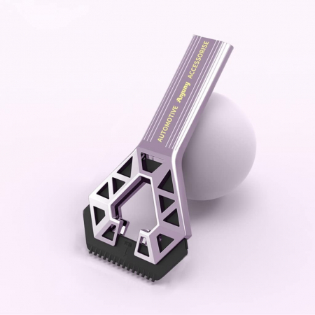 Racleta Auto pentru Zapada cu un Capat, , Universala, Deszapezire Masina, cu Maner, Ergonomic, Detasabila, pentru Geamuri si Caroserie, Usor de Utilizat, 23.5x4.3 cm, Mov [4]
